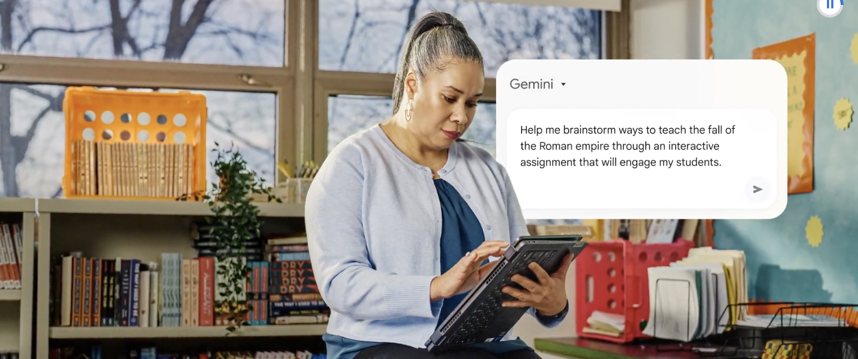 photo of teacher using gemini